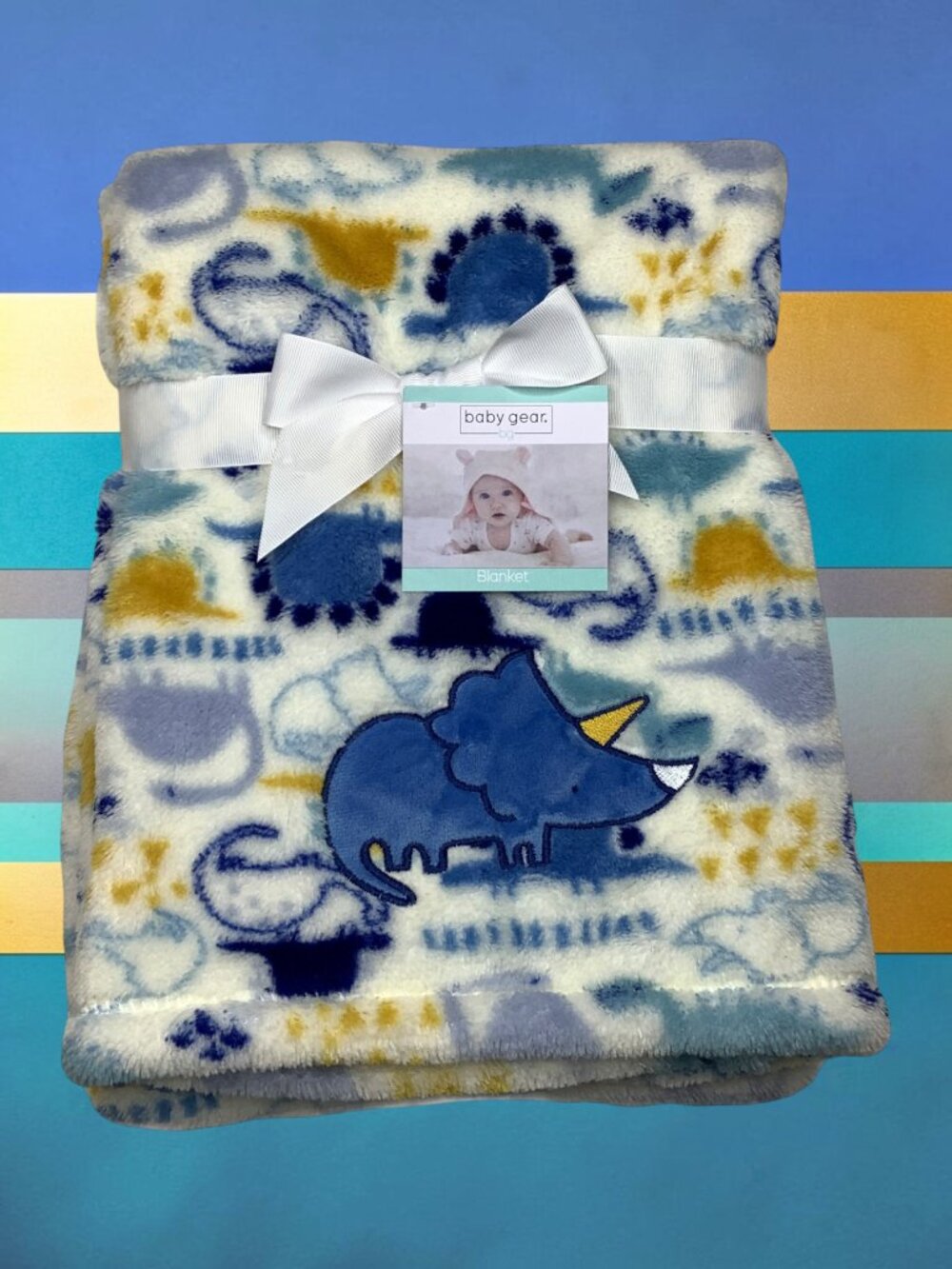 NWT Dinosaurs Dinosaur Plush Baby Blanket Toddler Animal Print Triceratops TRex